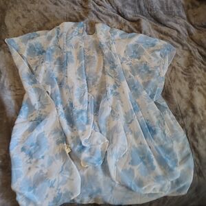 Blue Floral Sheer Kimono